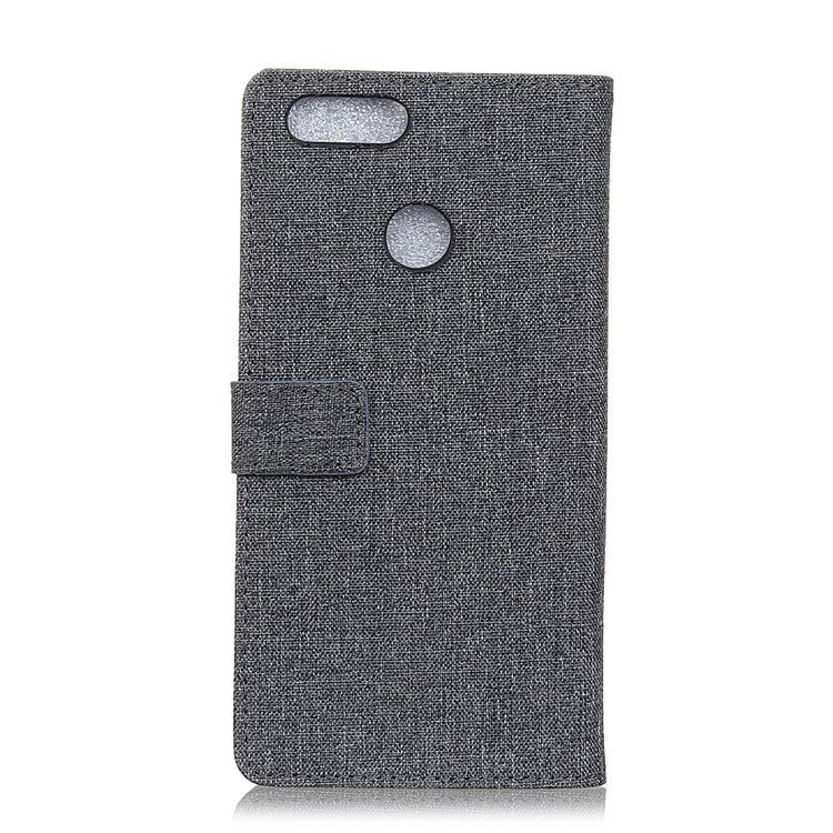 Cloth Texture Wallet Leather Shell Case for OnePlus 5T - Black-2