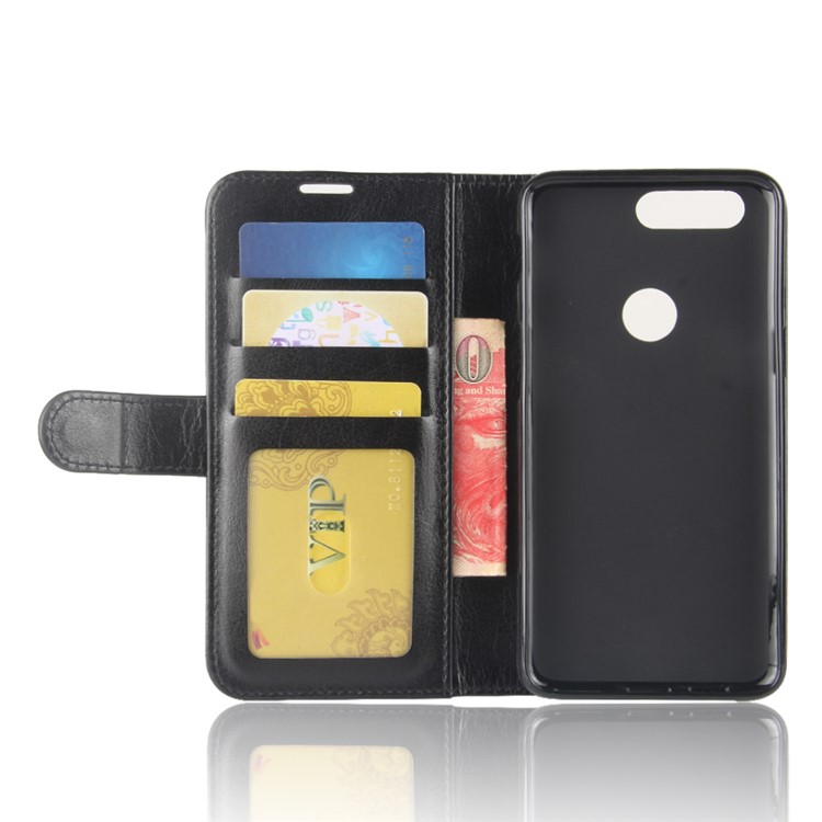 Crazy Horse Stand Wallet Leather Cell Phone Case for OnePlus 5T - Black-5