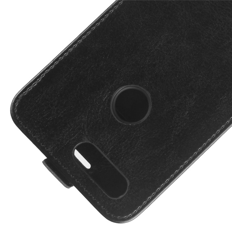 Crazy Horse Texture Vertical Flip Leather Case with Card Slot for OnePlus 5T - Black-2