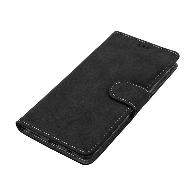 Matte Finish Wallet Leather Stand Mobile Case for OnePlus 5 - Black-11