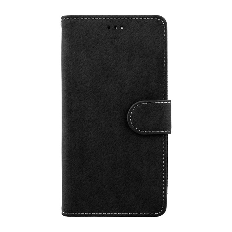 Matte Finish Wallet Leather Stand Mobile Case for OnePlus 5 - Black-4