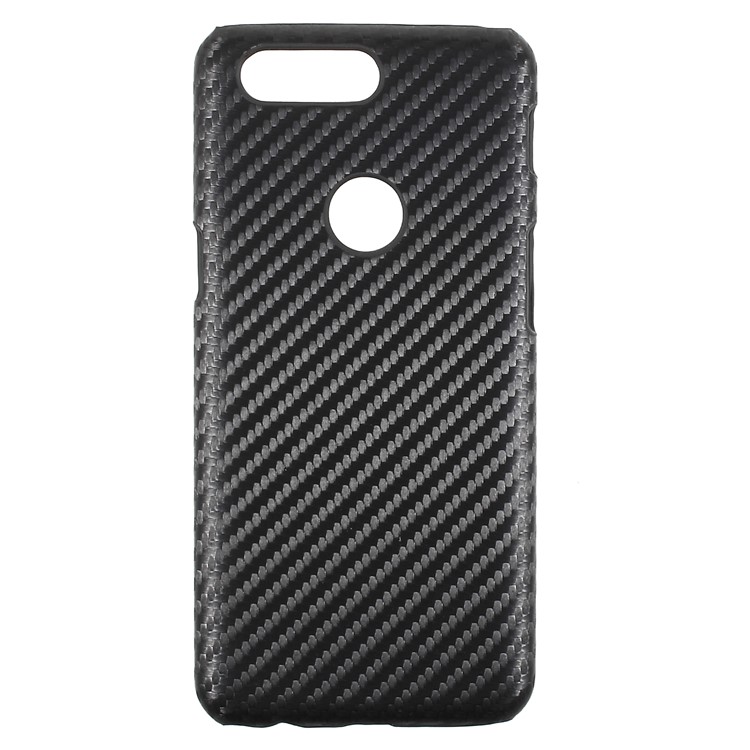Leather Coated PC Phone Casing Cover for OnePlus 5T - Carbon Fiber Pattern-1