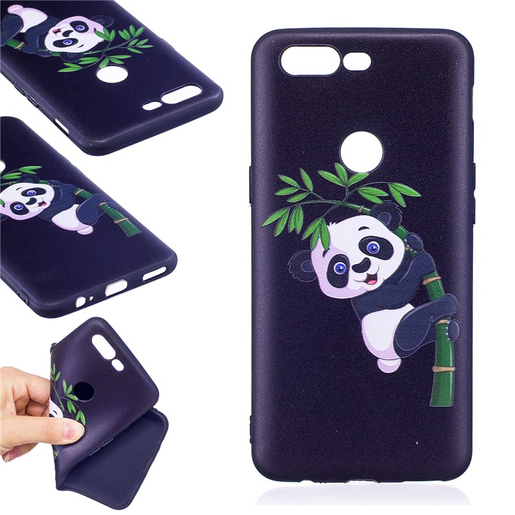Soft Embossed Pattern Printing TPU Protective Mobile Phone Casing for OnePlus 5T - Panda on Bamboo-1