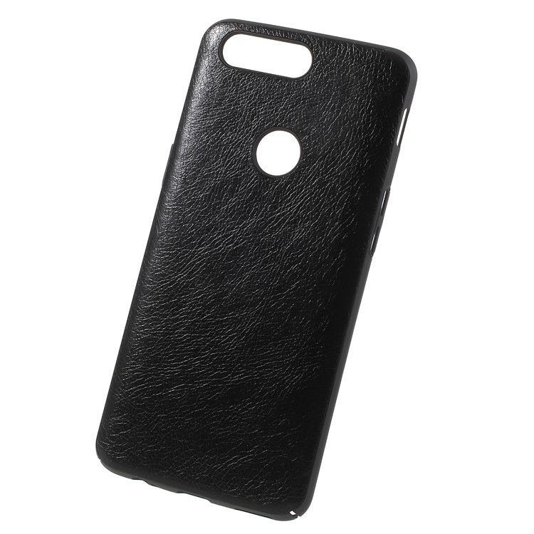 Litchi Skin Leather Coated PC Phone Casing Cover for OnePlus 5T - Black-1