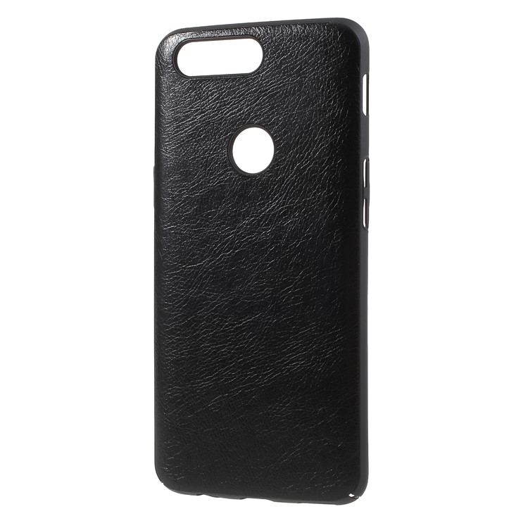 Litchi Skin Leather Coated PC Phone Casing Cover for OnePlus 5T - Black-2