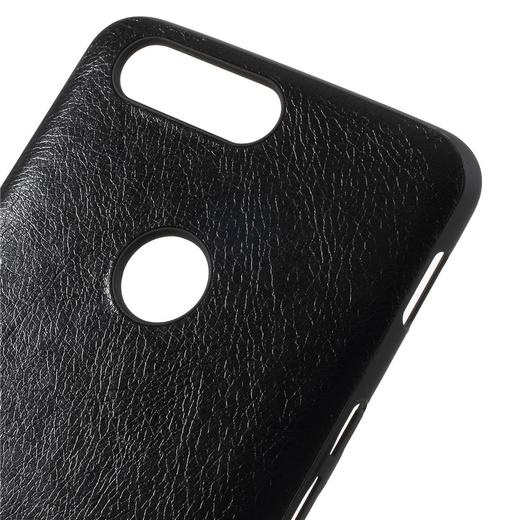 Litchi Skin Leather Coated PC Phone Casing Cover for OnePlus 5T - Black-4