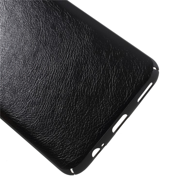 Litchi Skin Leather Coated PC Phone Casing Cover for OnePlus 5T - Black-5