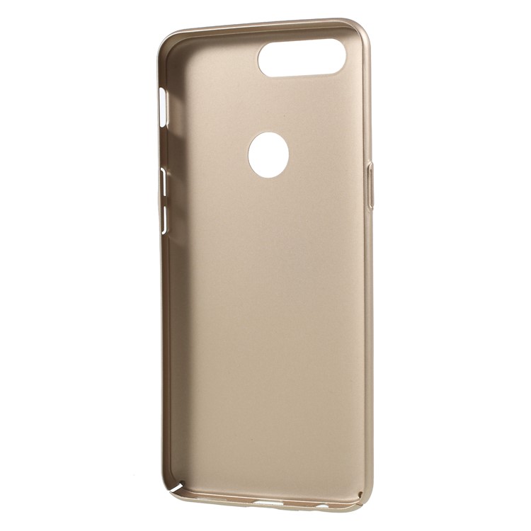 Litchi Skin Leather Coated PC Phone Casing for OnePlus 5T - Gold-3