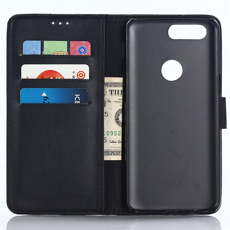 Retro Style Leather Wallet Case for OnePlus 5T - Black-3