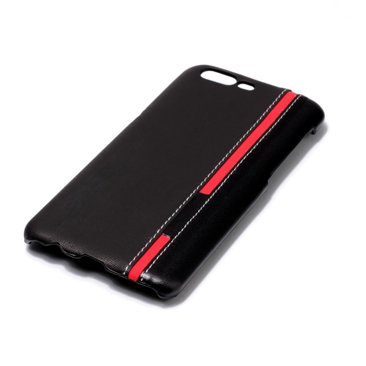 Contrast Color PU Leather Coated PC Mobile Phone Case for OnePlus 5 - Black-4