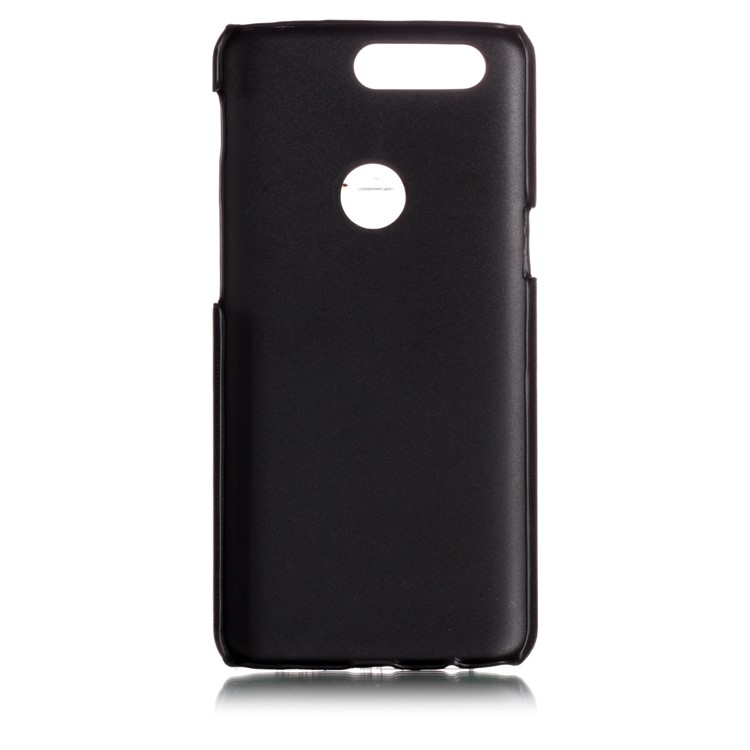 Contrast Color PU Leather Coated PC Mobile Phone Case for OnePlus 5T - Black-3