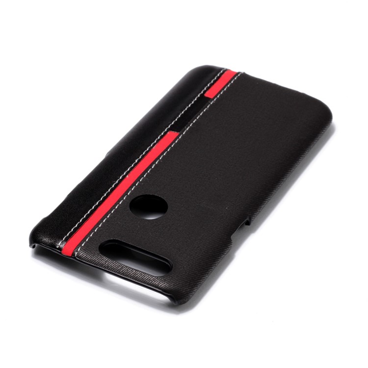 Contrast Color PU Leather Coated PC Mobile Phone Case for OnePlus 5T - Black-5