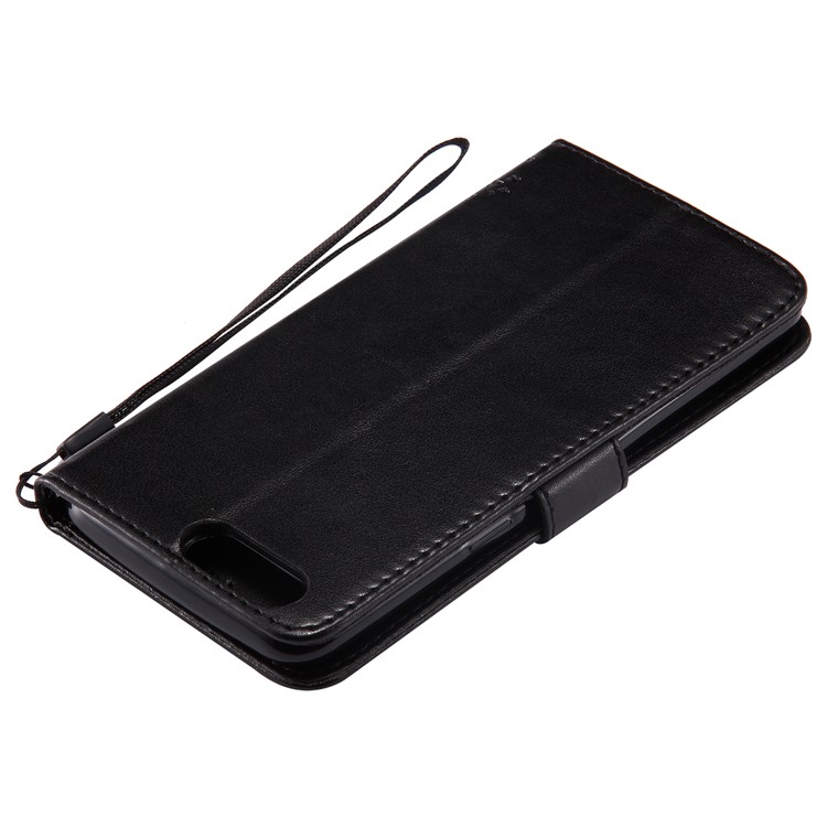 Cat and Tree Imprinted Leather Phone Cover with Wrist Strap for OnePlus 5 - Black-6