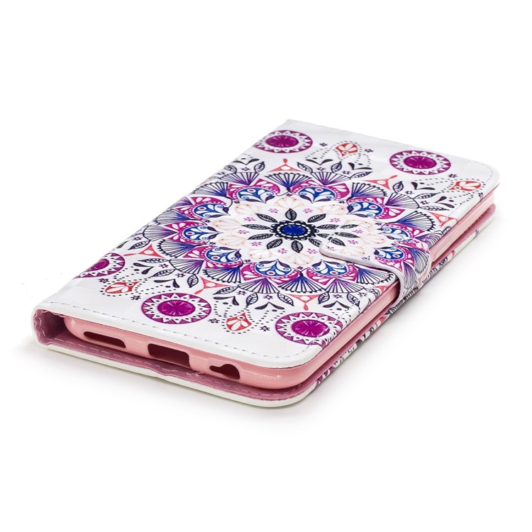 For OnePlus 5T Light Spot Embossed Leather Wallet Cell Phone Cover - Retro Flower-2