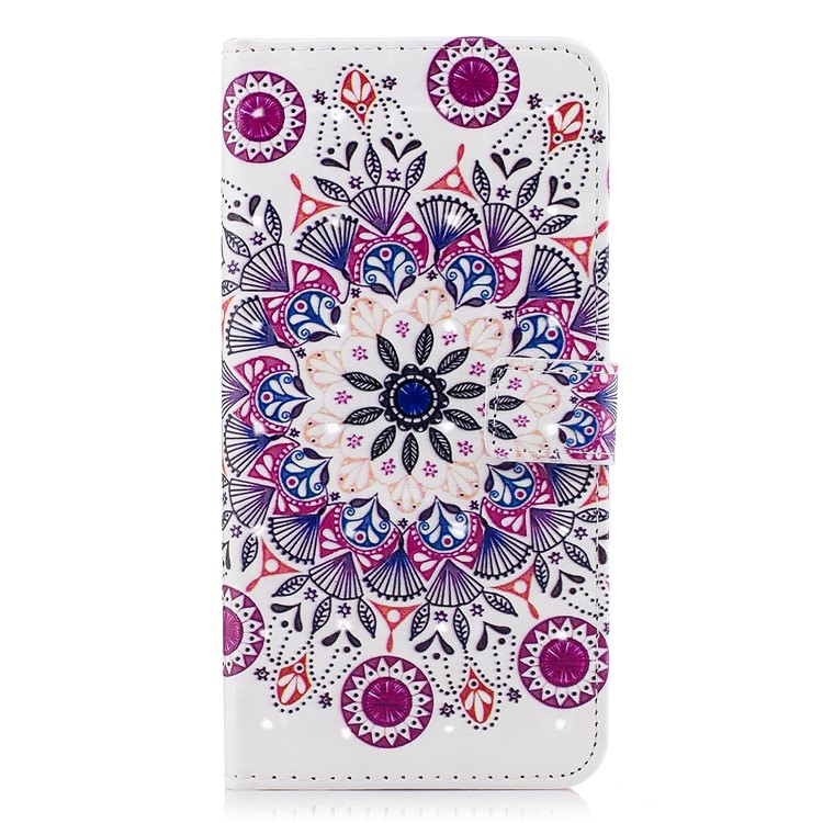 For OnePlus 5T Light Spot Embossed Leather Wallet Cell Phone Cover - Retro Flower-3