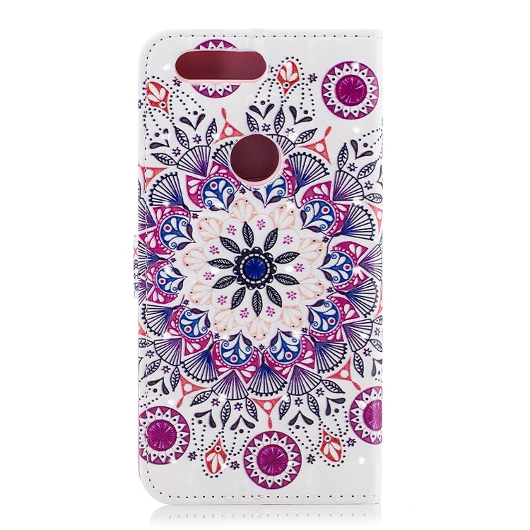 For OnePlus 5T Light Spot Embossed Leather Wallet Cell Phone Cover - Retro Flower-4