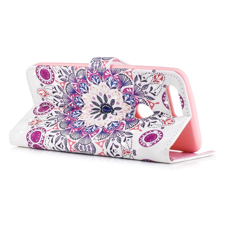 For OnePlus 5T Light Spot Embossed Leather Wallet Cell Phone Cover - Retro Flower-5