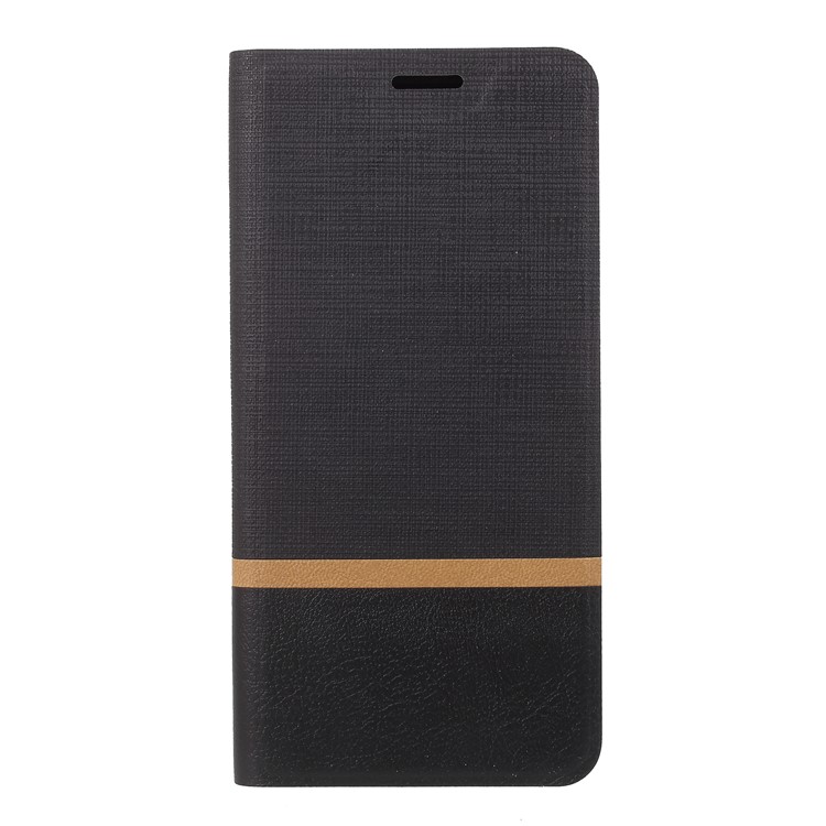Cross Texture Card Holder Stand Leather Cell Phone Case for OnePlus 6 - Black-2