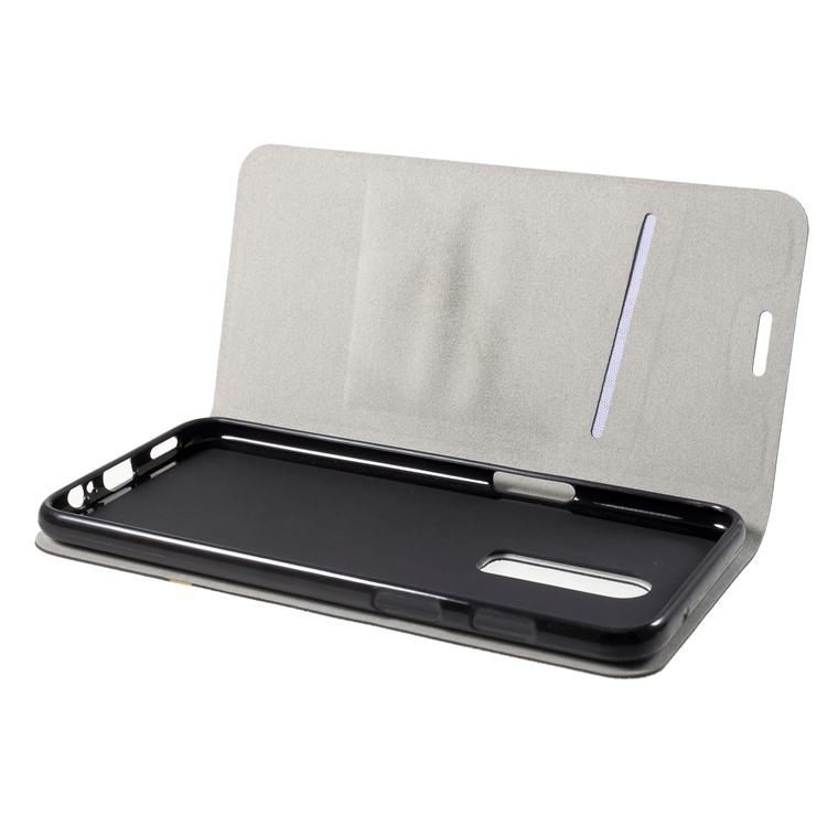 Cross Texture Card Holder Stand Leather Cell Phone Case for OnePlus 6 - Black-5