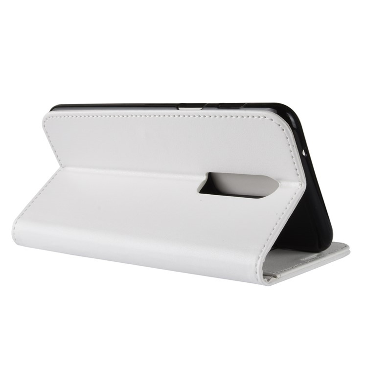 Crazy Horse Magnetischer Stand Brieftasche Leder Handy Abdeckung Für Oneplus 6 - Weiß-13