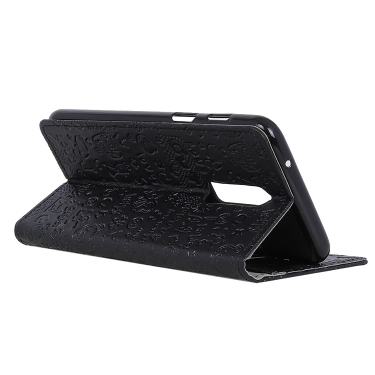 Cartoon Graffiti Wallet Leather Case for OnePlus 6 - Black-4