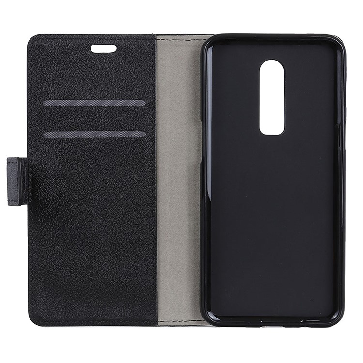 Folio Flip PU Leather Wallet Mobile Phone Case for OnePlus 6 - Black-4