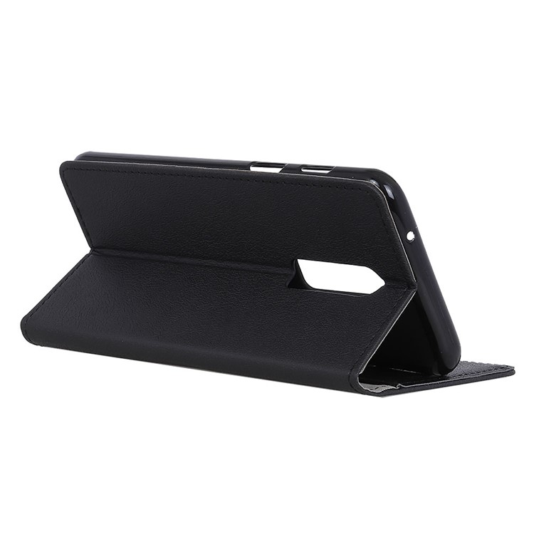 Folio Flip PU Leather Wallet Mobile Phone Case for OnePlus 6 - Black-5