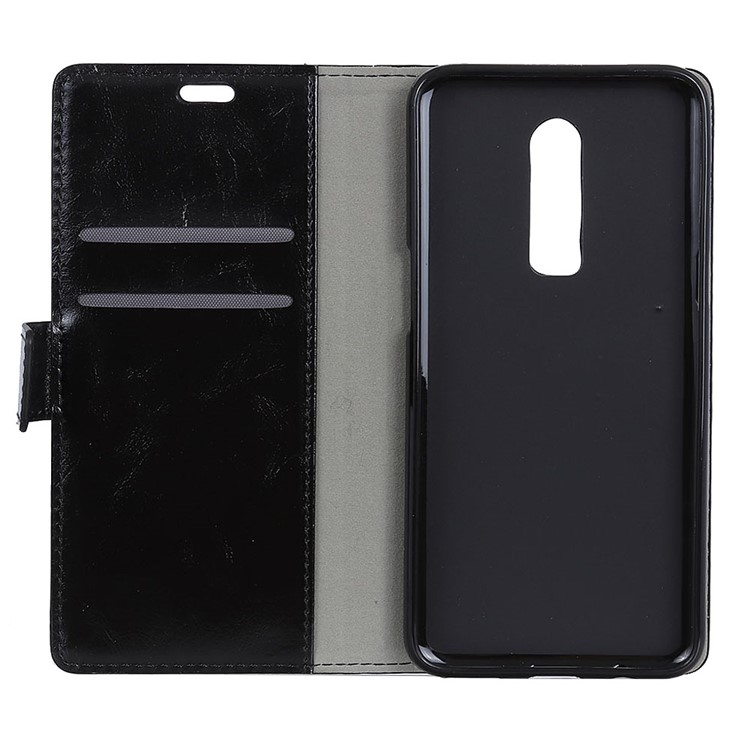 Crazy Horse Texture PU Leather Protection Mobile Phone Case for OnePlus 6 - Black-4
