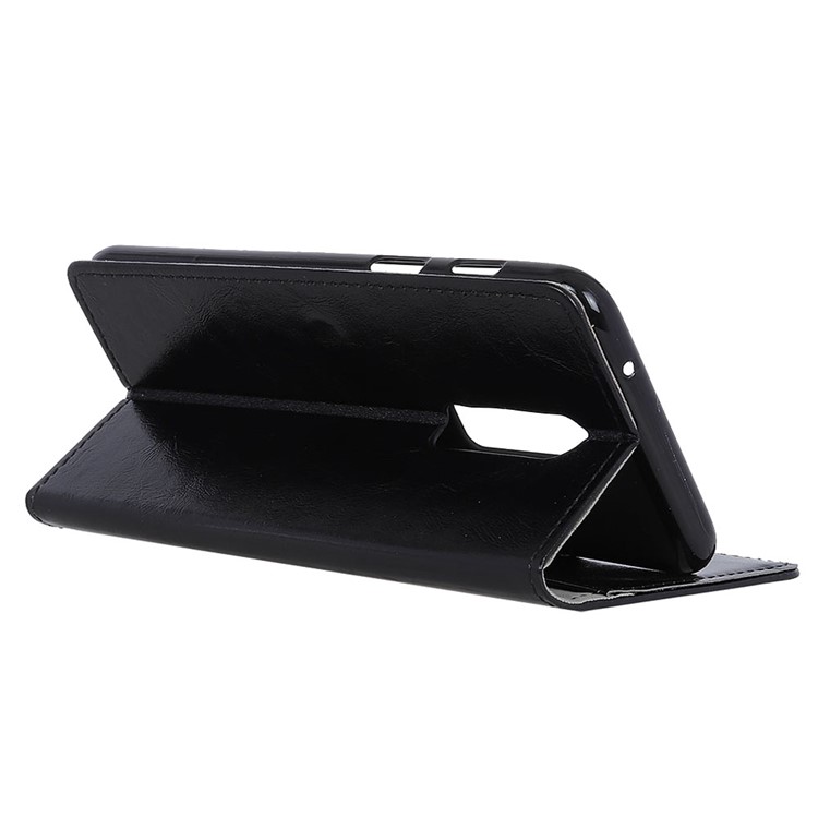 Crazy Horse Texture PU Leather Protection Mobile Phone Case for OnePlus 6 - Black-5