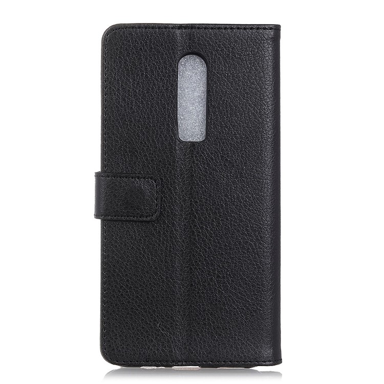 Litchi Texture Wallet Stand PU Leather Case for OnePlus 6 - Black-4