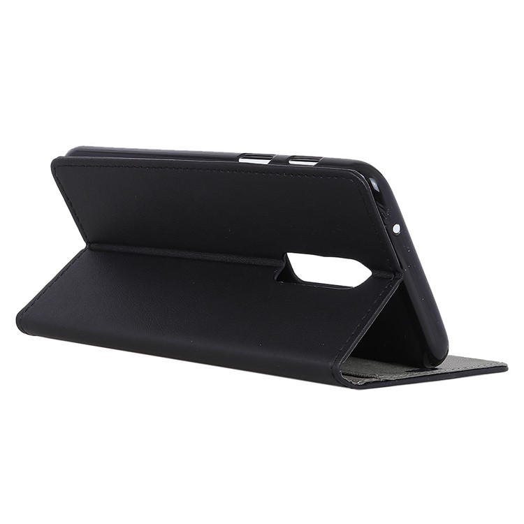 PU Leather Wallet Mobile Phone Case with Stand for OnePlus 6 - Black-5