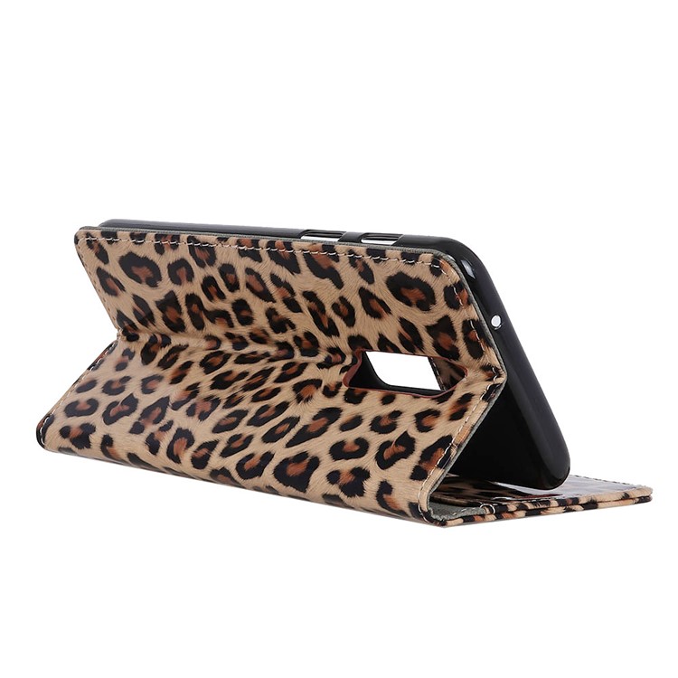 Leopard Pattern Wallet Stand Leather Phone Case for OnePlus 6-6