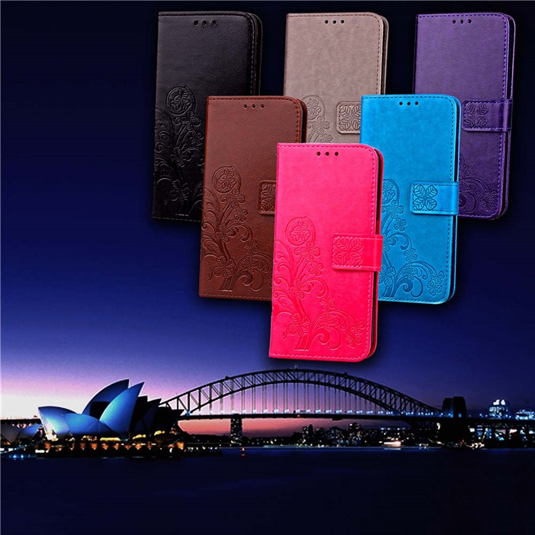 Imprint Lucky Clover Magnetic PU Leather Stand Wallet Case for OnePlus 6 - Black-6