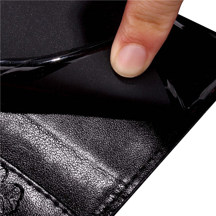 Imprint Lucky Clover Magnetic PU Leather Stand Wallet Case for OnePlus 6 - Black-7