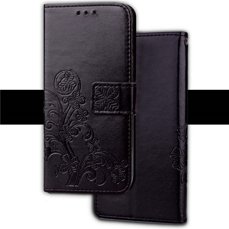 Imprint Lucky Clover Magnetic PU Leather Stand Wallet Case for OnePlus 6 - Black-9