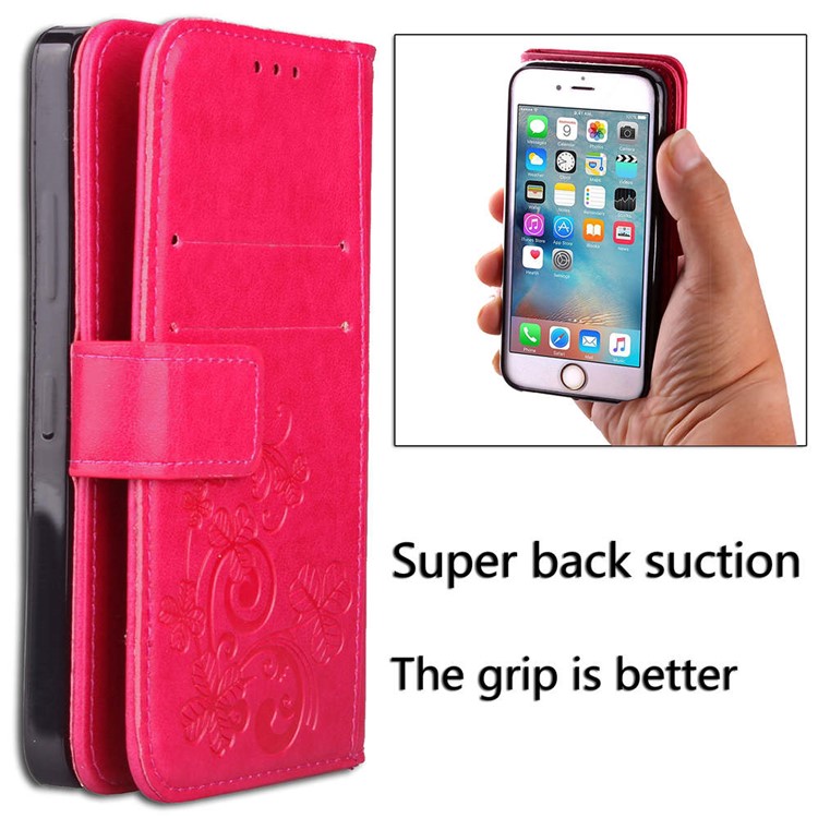 Imprint Lucky Clover PU Leather Stand Wallet Mobile Case for OnePlus 6 - Red-8