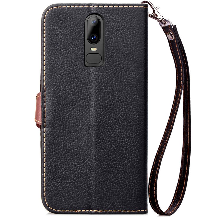 Leaf Shape Magnetic Flap Leather Wallet Case for OnePlus 6 - Black-3