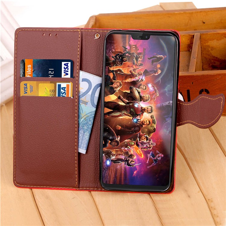 Leaf Shape Magnetic Flap Leather Wallet Case for OnePlus 6 - Black-8