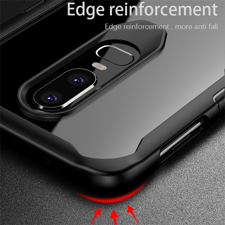 Shock Absorption PC + TPU Hybrid Cell Phone Case for OnePlus 6 - Black-10