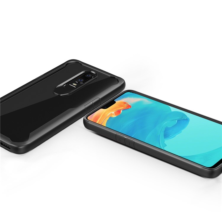 Shock Absorption PC + TPU Hybrid Cell Phone Case for OnePlus 6 - Black-3
