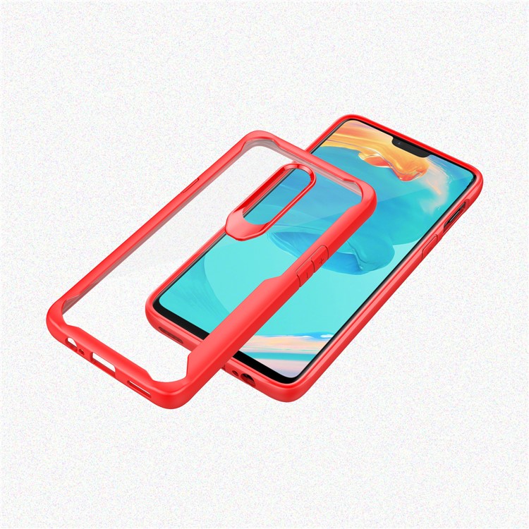 Shock Absorption Plastic + TPU Hybrid Cell Phone Shell for OnePlus 6 - Red-2