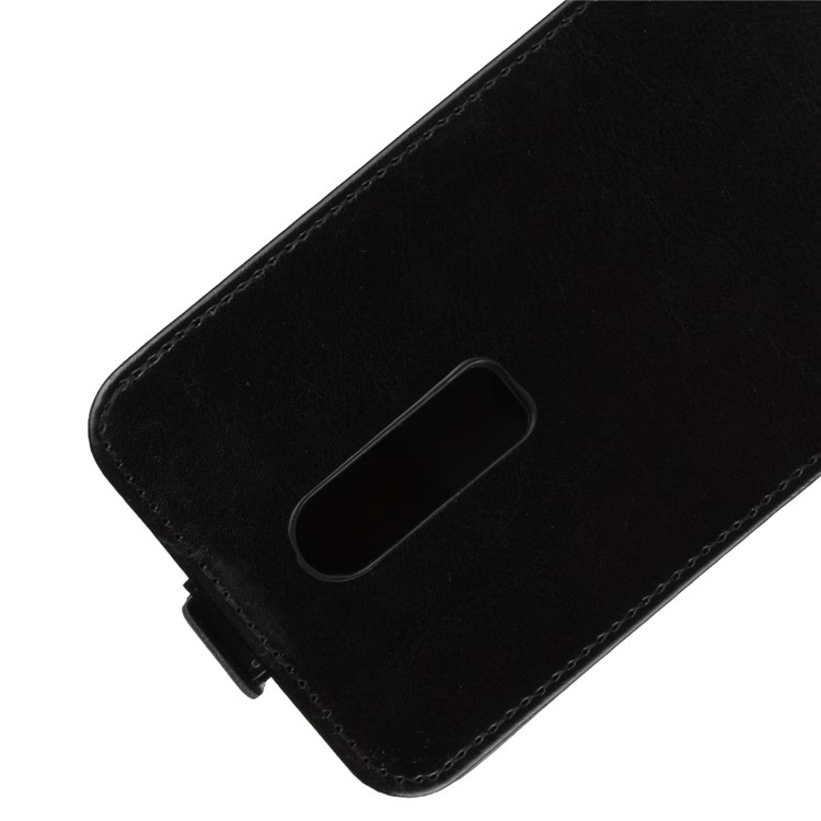 Crazy Horse Vertical Flip Card Holder Leather Case for OnePlus 6 - Black-3
