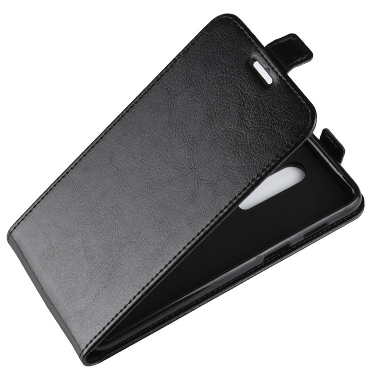 Crazy Horse Vertical Flip Card Holder Leather Case for OnePlus 6 - Black-4