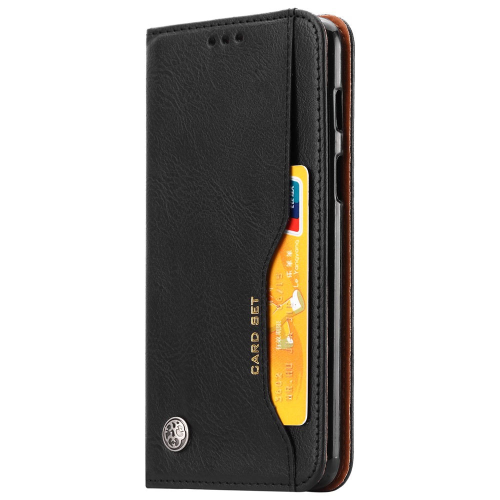 Couro Do Plutônio Auto-absorvido Ficar Tampa Do Telefone Carteira Para Oneplus 6 - Preto-3
