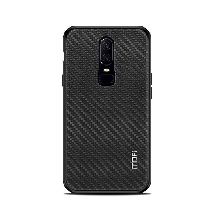 MOFI Honor Series Woven Texture PU Leather Coated PC + TPU Hybrid Case for OnePlus 6 - Black-1