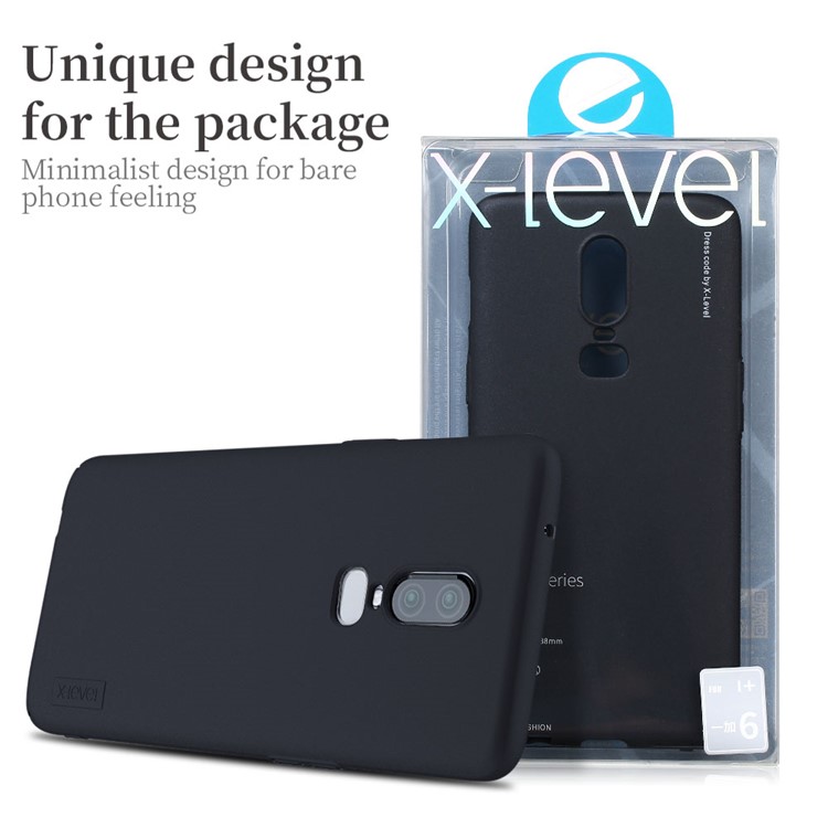 X-LEVEL Serie Caballero Mate Duro PC Caja Del Teléfono Móvil Para Oneplus 6 - Negro-13