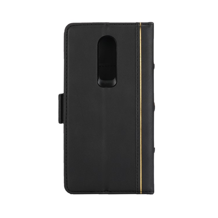 Book Style Removable TPU Back Shell + Leather Wallet Case for OnePlus 6 - Black-3