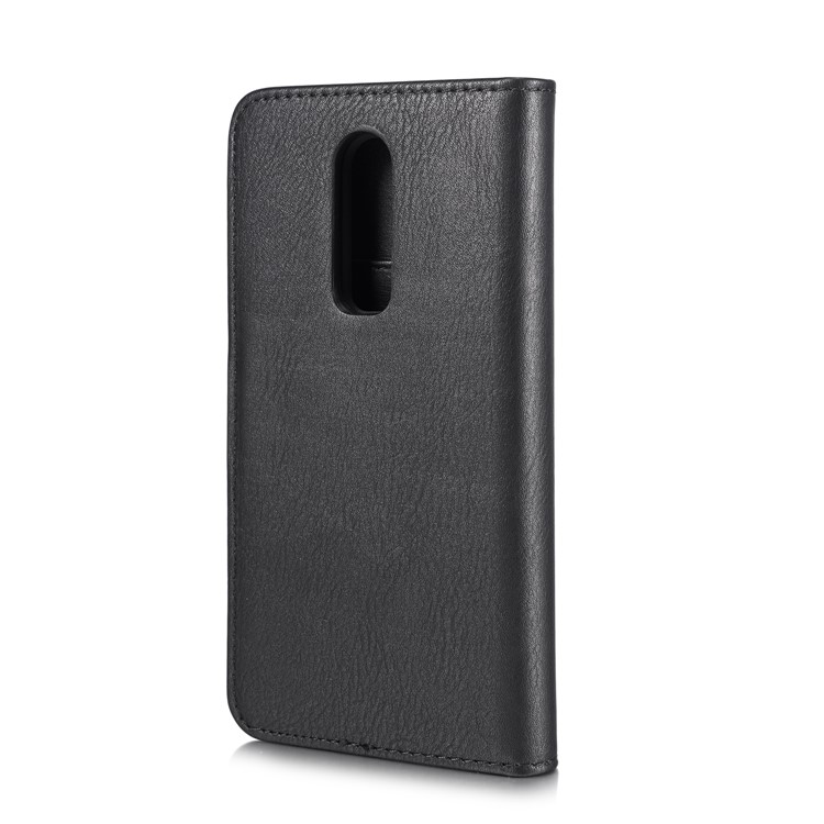 GD. MING Für Oneplus 6 Abnehmbare 2-in-1-Geldbörse Aus Spaltleder + PC-Rückentasche - Schwarz-4