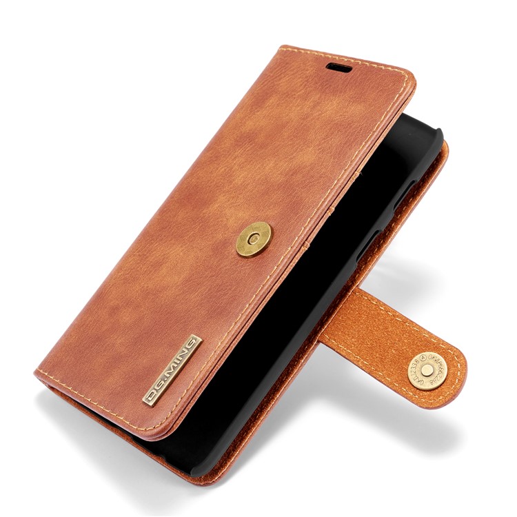 DG. MING Per Oneplus 6 Portafoglio In Pelle Crosta 2 In 1 Staccabile + Custodia Posteriore Per PC - Marrone-13