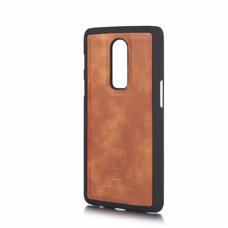 DG. MING Per Oneplus 6 Portafoglio In Pelle Crosta 2 In 1 Staccabile + Custodia Posteriore Per PC - Marrone-5